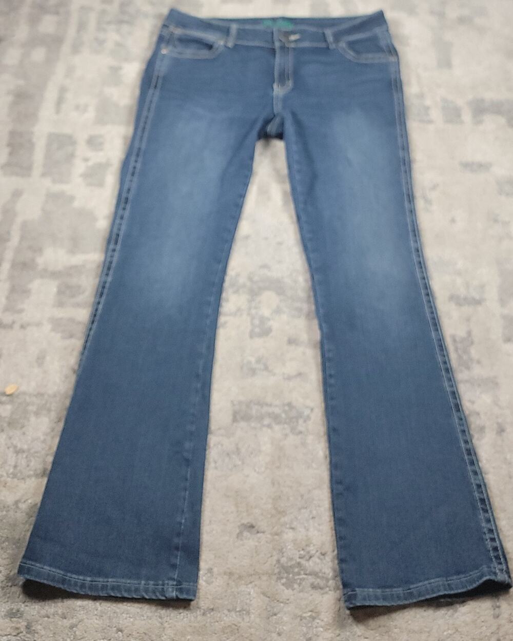 Wrangler Women's Straight Leg Stitching Blue Denim Jeans Size 15 38x32.5